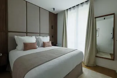 Un ou plusieurs lits dans un hébergement de l'établissement Elegant apartment - 3BR-8P- Le Marais