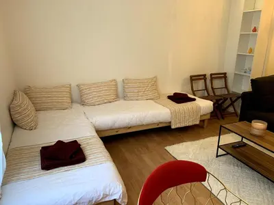 Un ou plusieurs lits dans un hébergement de l'établissement Appartement Confort - Puteaux La Défense