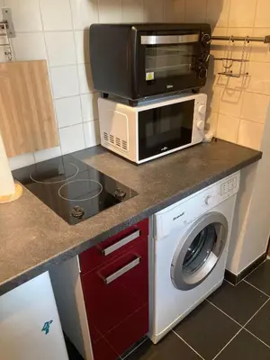 Cuisine ou kitchenette dans l'établissement Studio meublé Gambetta