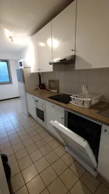 Cuisine ou kitchenette dans l'établissement 3 bedrooms and salon, La Défense, 5 min walk Metro