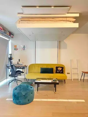 Coin salon dans l'établissement Cozy appartement well located