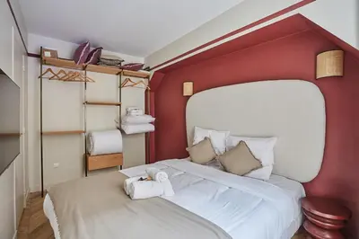 Un ou plusieurs lits dans un hébergement de l'établissement Sublim & NEW apartement St Germain Notre Dame