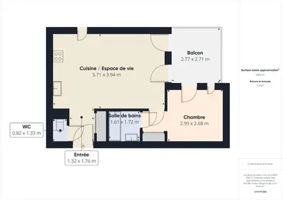 Plan de l'établissement CosyHome in Paris, gare et terrasse