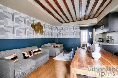 Coin salon dans l'établissement Urban Flat 02 - 4 Bedrooms Flat in center of Paris