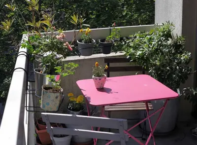 Balcon ou terrasse dans l'établissement Beau 4 pièces dans coin de verdure
