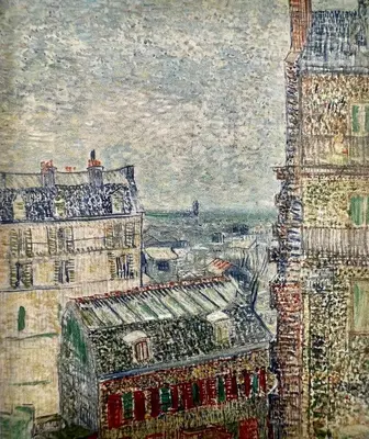 Vue générale sur Paris ou vue de la ville depuis l'appartement