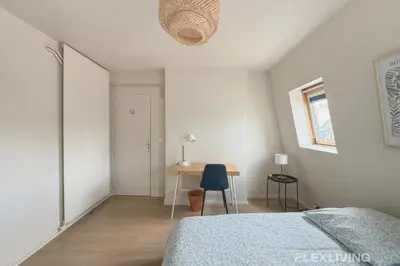 Un ou plusieurs lits dans un hébergement de l'établissement Flexliving - whole flat - Turbigo 6