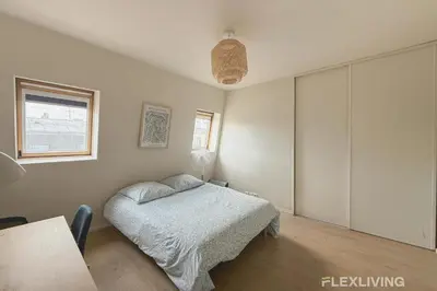 Un ou plusieurs lits dans un hébergement de l'établissement Flexliving - whole flat - Turbigo 6