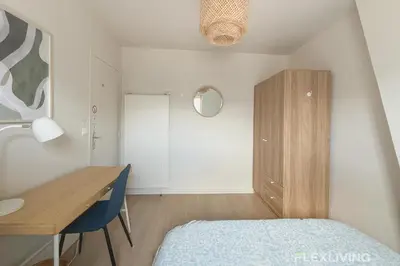 Un ou plusieurs lits dans un hébergement de l'établissement Flexliving - whole flat - Turbigo 6