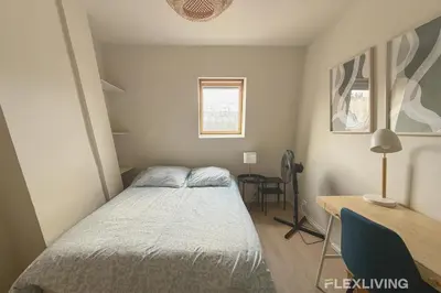Un ou plusieurs lits dans un hébergement de l'établissement Flexliving - whole flat - Turbigo 6