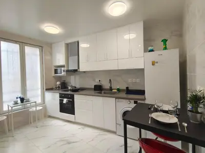 Cuisine ou kitchenette dans l'établissement Belleville 10