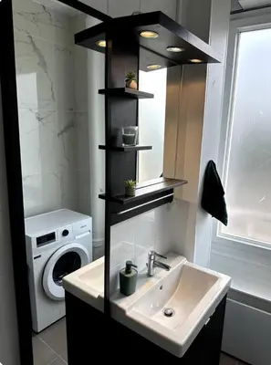 Cuisine ou kitchenette dans l'établissement PARIS-MONTROUGE Magnifique Studio Appartement de 35m2 - très cosy pour 1 à 6 personnes refait à neuf - ENTIRE APARTMENT LUXURIOUS AND WARM - Montrouge Paris 14ème - Proche Aéroport Orly & Parc Expositions Porte de Versailles FREE WIFI GRATUIT