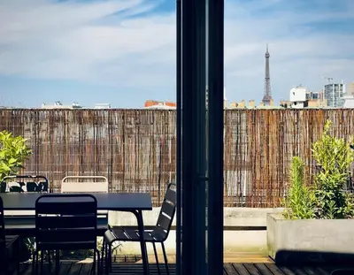 Balcon ou terrasse dans l'établissement Cocoon 6p, Terrace with Eiffel Tower & Seine View