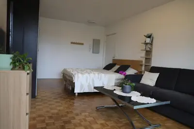 Un ou plusieurs lits dans un hébergement de l'établissement Magnifique studio emplacement premium