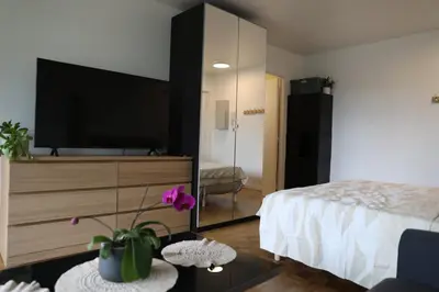 Un ou plusieurs lits dans un hébergement de l'établissement Magnifique studio emplacement premium