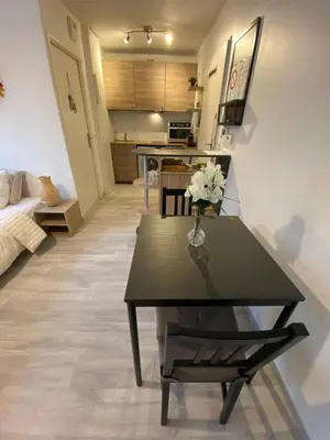 Cuisine ou kitchenette dans l'établissement Quiet and bright Studio in Paris
