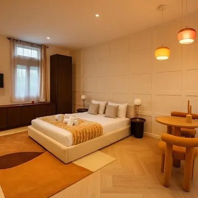 Un ou plusieurs lits dans un hébergement de l'établissement Elegant Studio Paris X, Gare du Nord