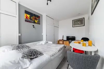 Un ou plusieurs lits dans un hébergement de l'établissement Studio Cosy proche tour Eiffel - Paris 7 - 2P