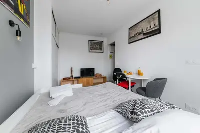 Un ou plusieurs lits dans un hébergement de l'établissement Studio Cosy proche tour Eiffel - Paris 7 - 2P