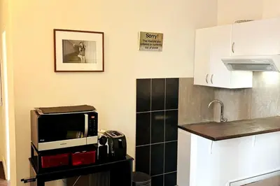 Cuisine ou kitchenette dans l'établissement Pleasant apt wagram neighborhood