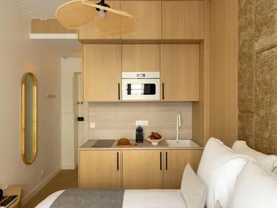 Cuisine ou kitchenette dans l'établissement Charming Cosy Studio - 2P - Gare Saint Lazare, cleaning included