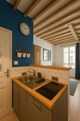 Cuisine ou kitchenette dans l'établissement Havre de paix aux Champs-Elysées