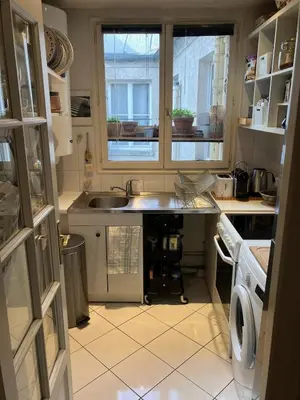 Cuisine ou kitchenette dans l'établissement Joli appartement dans le centre de Paris