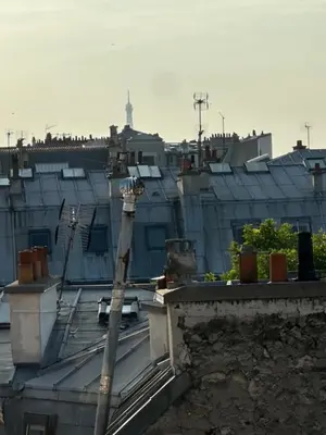 Vue générale sur Paris ou vue de la ville depuis l'appartement