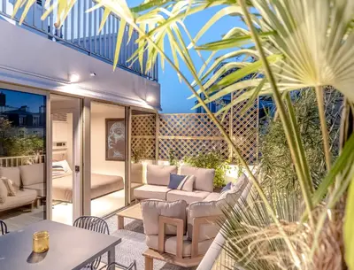 Coin salon dans l'établissement Les Terrasses de l Arc