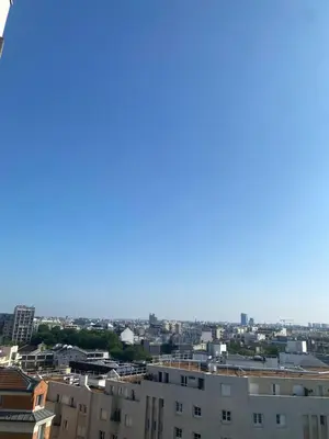 Vue générale sur Paris ou vue de la ville depuis l'appartement