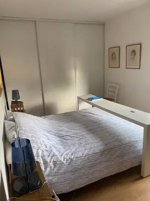 Un ou plusieurs lits dans un hébergement de l'établissement PENTHOUSE Terrasse vue Paris 7mn Montparnasse et 5mn Porte de Versailles