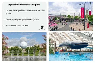 Piscine de l'établissement Pop Appart - Expo Paris Porte de Versailles - Balcon - Climatisation - Parking ou située à proximité