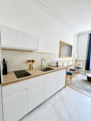 Cuisine ou kitchenette dans l'établissement Richelieu Charm center of Paris