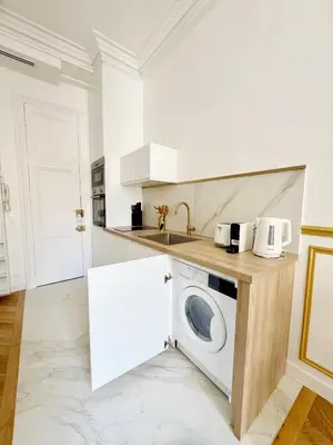 Cuisine ou kitchenette dans l'établissement Richelieu Charm center of Paris