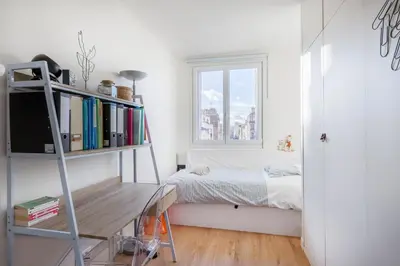 Un ou plusieurs lits dans un hébergement de l'établissement Chez Ferdi, agréable et confortable appartement, Paris, Boulogne, proche Parc des Princes