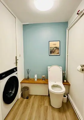 Salle de bains dans l'établissement Cosy duplex à Issy-les-Moulineaux