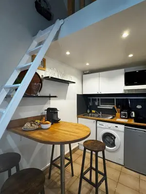 Cuisine ou kitchenette dans l'établissement Appartement lumineux au cœur de Montmartre