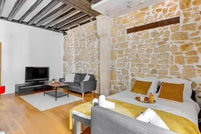 Coin salon dans l'établissement 611 Suite Precheurs - Superb apartment in Paris