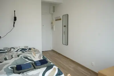 Un ou plusieurs lits dans un hébergement de l'établissement Vaugirard1 Appt Paris 15, Eiffel Tower View