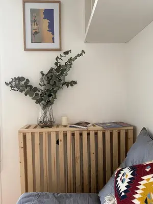 Un ou plusieurs lits dans un hébergement de l'établissement Appartement cosy à deux pas de la Cité Universitaire, accès direct RER B depuis l'aéroport, animaux acceptés