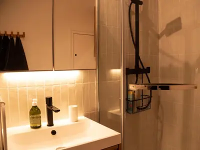 Salle de bains dans l'établissement Appartement cosy à deux pas de la Cité Universitaire, accès direct RER B depuis l'aéroport, animaux acceptés