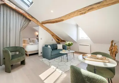 Coin salon dans l'établissement Le Marais - Prestige apartment for 3