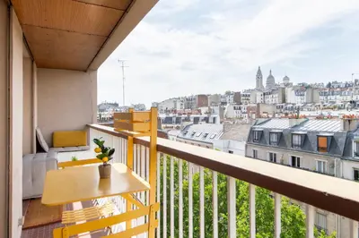 Balcon ou terrasse dans l'établissement Stylish Stay - Balcony & Amazing View - Montmartre