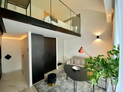 Coin salon dans l'établissement B0 Mini Loft Duplex 175Blo-Paris Convention