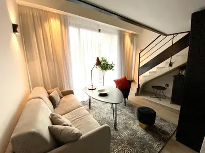 Coin salon dans l'établissement B0 Mini Loft Duplex 175Blo-Paris Convention