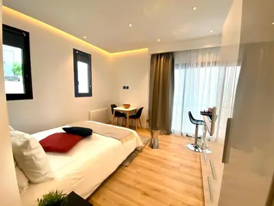 Un ou plusieurs lits dans un hébergement de l'établissement B7 Studio 175Blo-Paris Convention