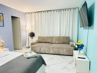 Télévision ou salle de divertissement dans l'établissement Holiday Apartment 01