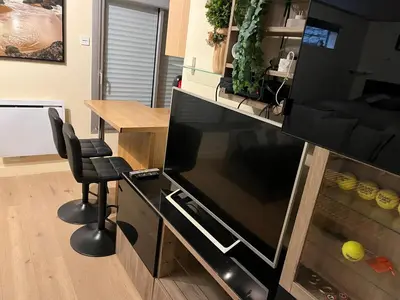 Télévision ou salle de divertissement dans l'établissement Havre de paix près de Roland Garros
