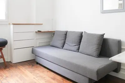 Coin salon dans l'établissement Nice studio with Wifi near Montparnasse