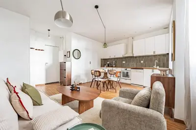 Cuisine ou kitchenette dans l'établissement Cozy apartment with great views - 4P